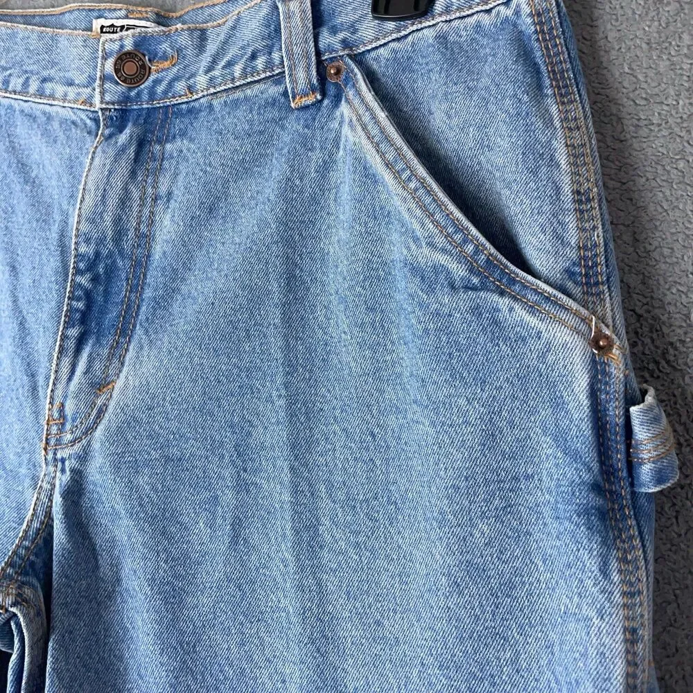 Route 66 Men's Carpenter Denim Shorts Blue Light Wash Hammer Loop Size 36